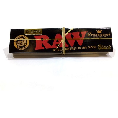 RAW Black Connoisseur King Size Slim Papers + Tips 